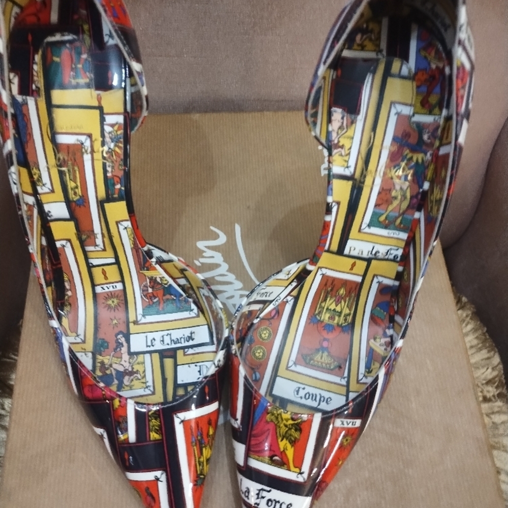 Christian Louboutin Colorful Tarot Print Heels
